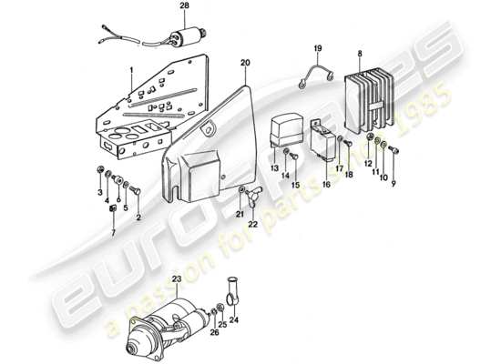 a part diagram from the porsche 911 turbo (1977) parts catalogue