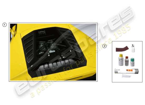a part diagram from the lamborghini huracan performante coupe (accessories) parts catalogue