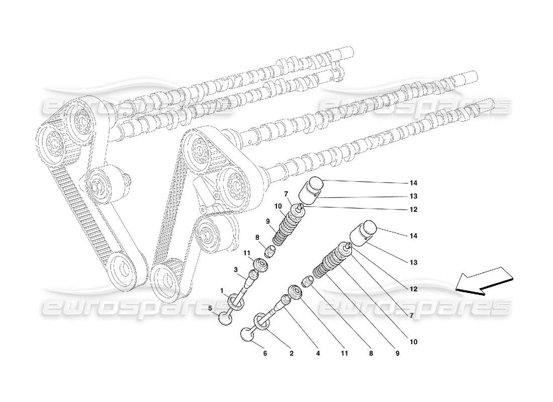 ferrari 456 m gt/m gta timing - valves parts diagram