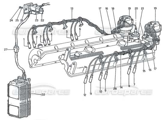 a part diagram from the ferrari 365 gt 2+2 (mechanical) parts catalogue