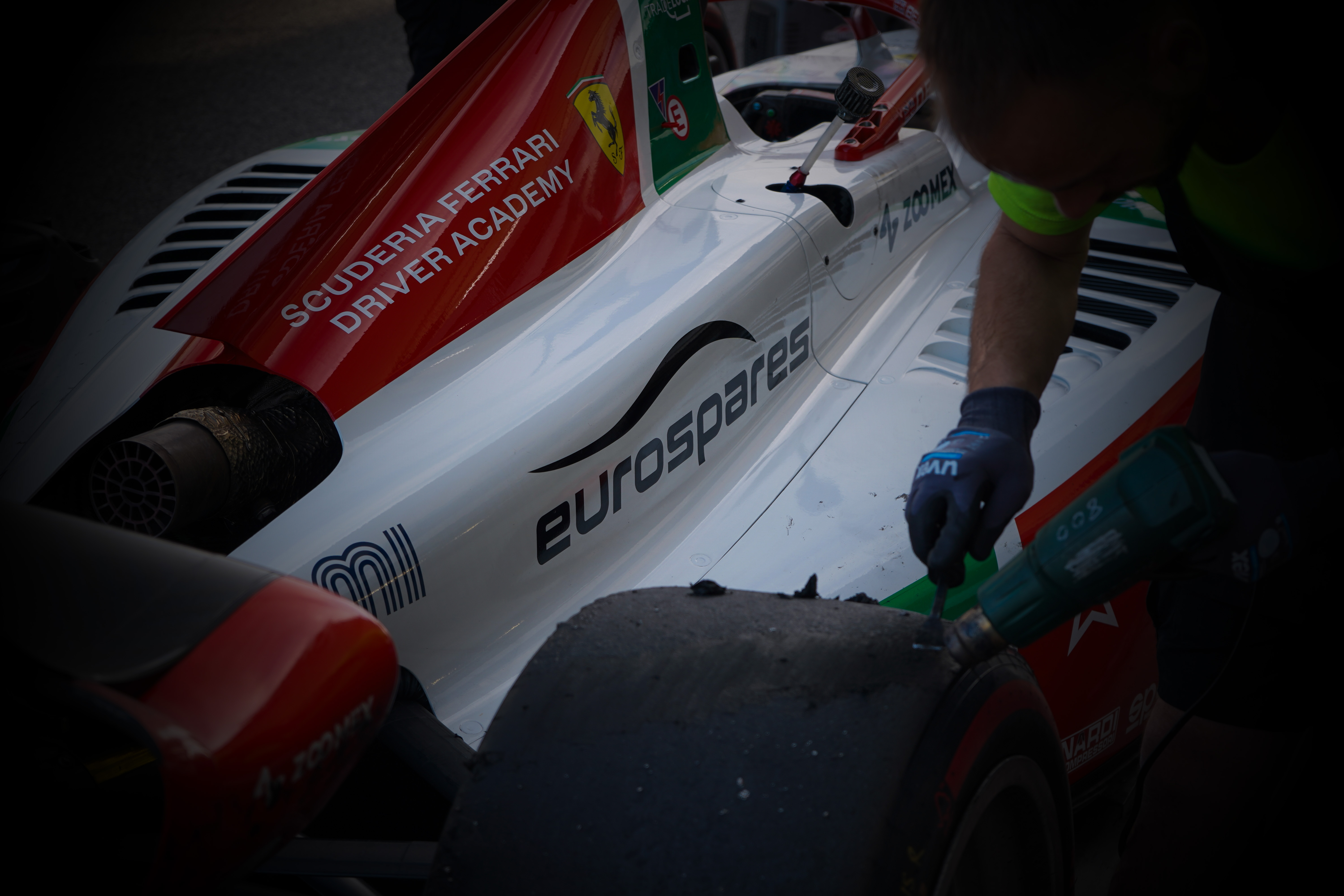 2024 Prema Formula 2 race car featuring the Eurospares sponsor logo.