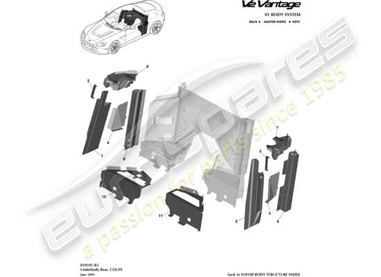 a part diagram from the Aston Martin V12 Vantage parts catalogue