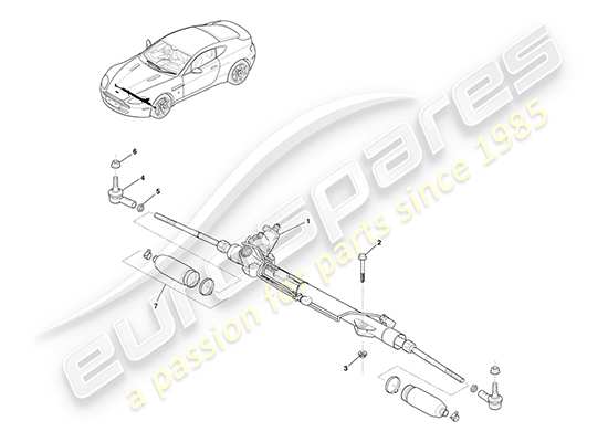 a part diagram from the Aston Martin V8 Vantage parts catalogue