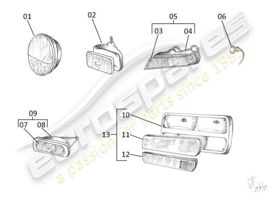 a part diagram from the Lamborghini Urraco parts catalogue