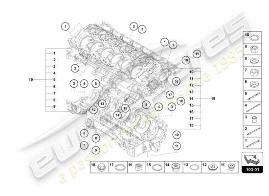 a part diagram from the Lamborghini Centenario parts catalogue