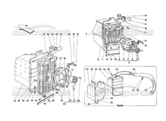 a part diagram from the ferrari 348 (2.7 motronic) parts catalogue