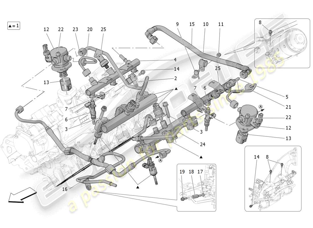 maserati mc20 (2023) fuel pumps and connection lines part diagram