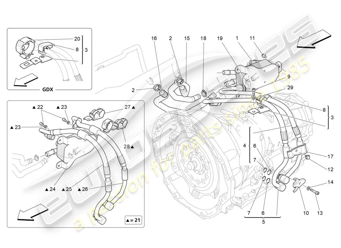 maserati ghibli fragment (2022) lubrication and gearbox oil cooling part diagram