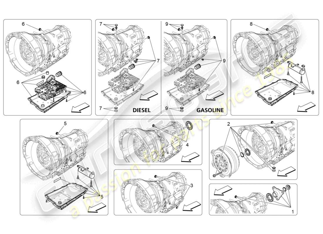 maserati ghibli fragment (2022) gearbox housings part diagram