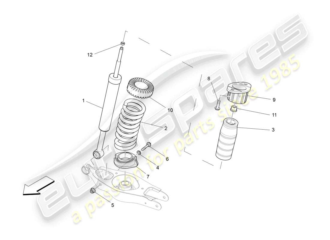 maserati ghibli (2017) rear shock absorber devices part diagram