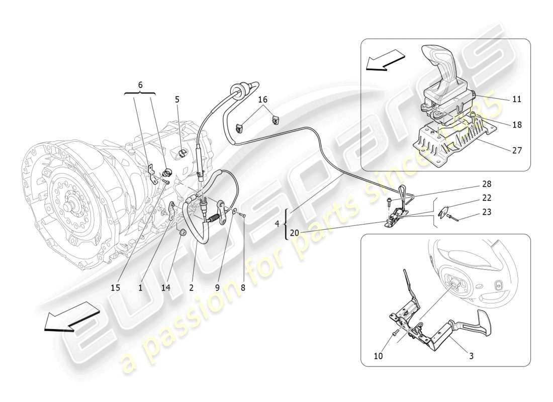 maserati ghibli fragment (2022) driver controls for automatic gearbox part diagram