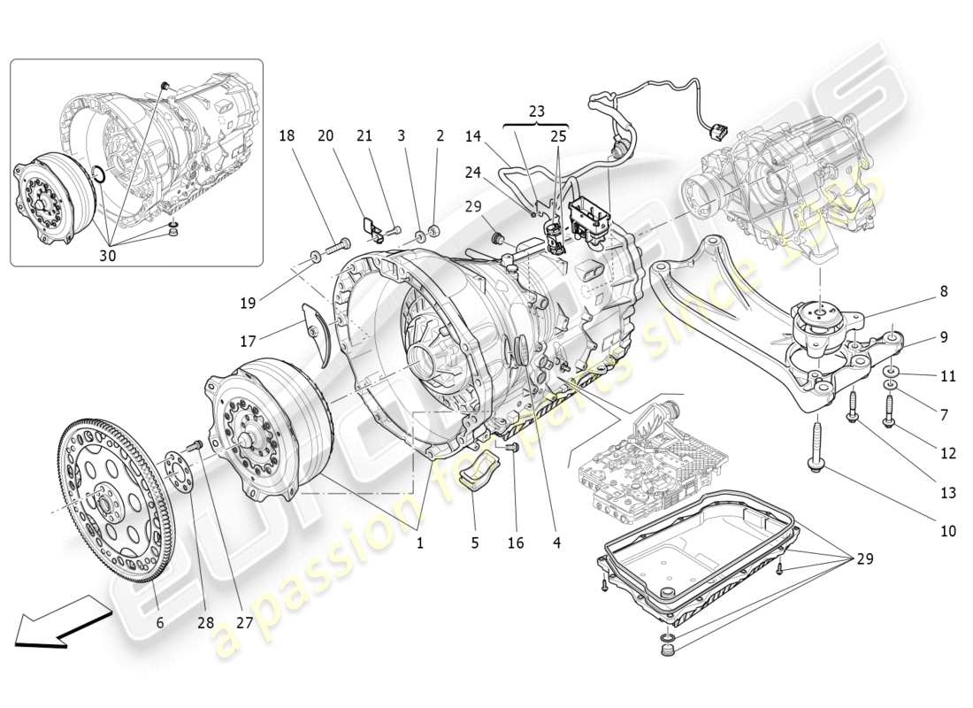 maserati ghibli fragment (2022) gearbox housings part diagram