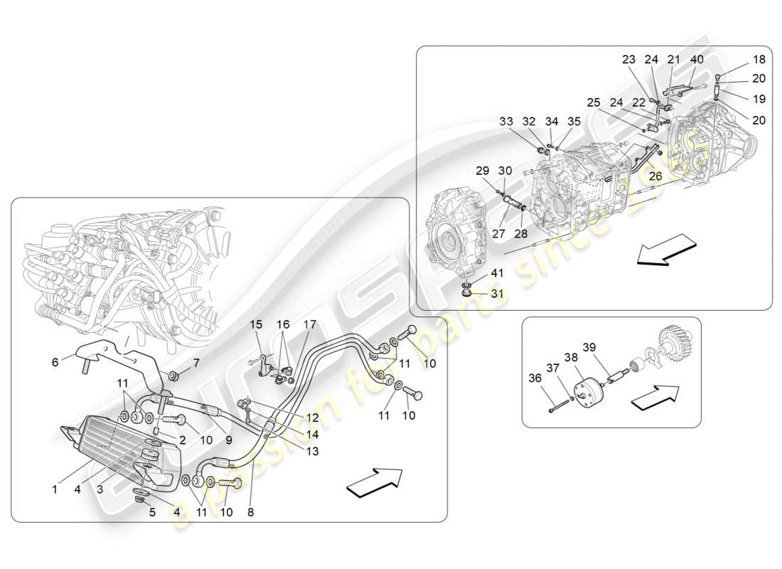 maserati granturismo mc stradale (2013) lubrication and gearbox oil cooling part diagram