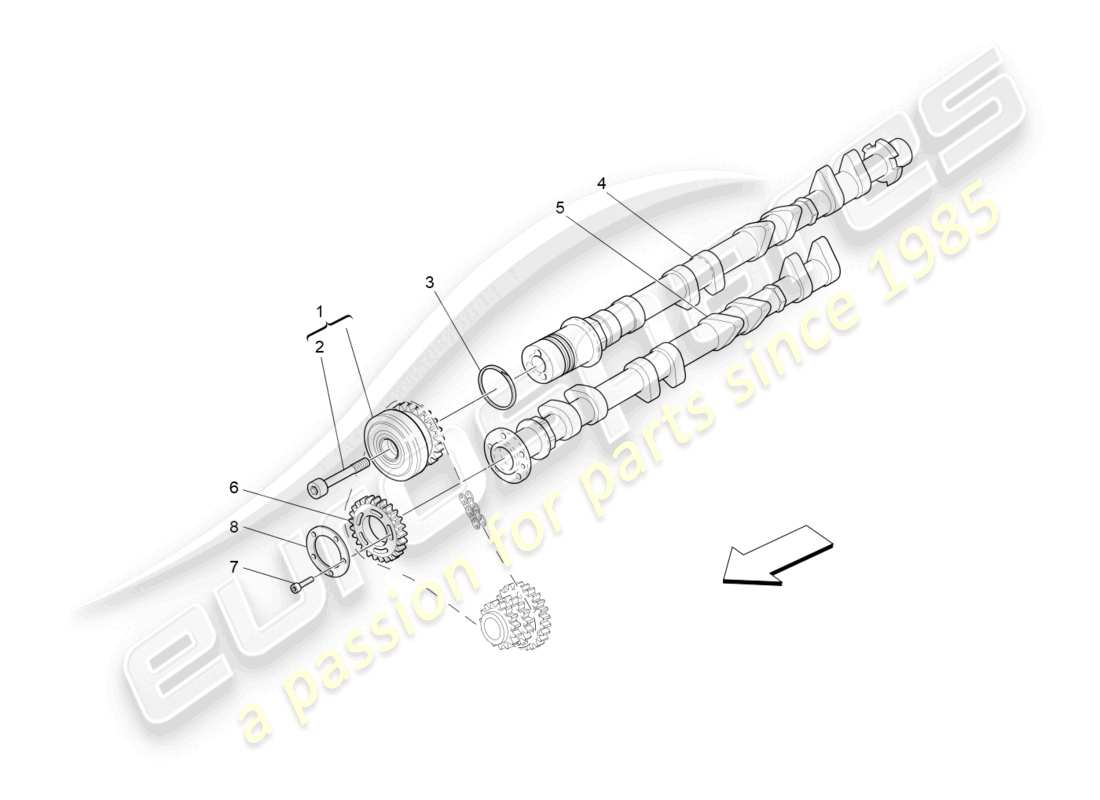 maserati granturismo mc stradale (2013) rh cylinder head camshafts part diagram