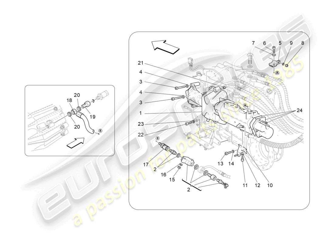 maserati granturismo mc stradale (2013) actuation hydraulic parts for f1 gearbox part diagram