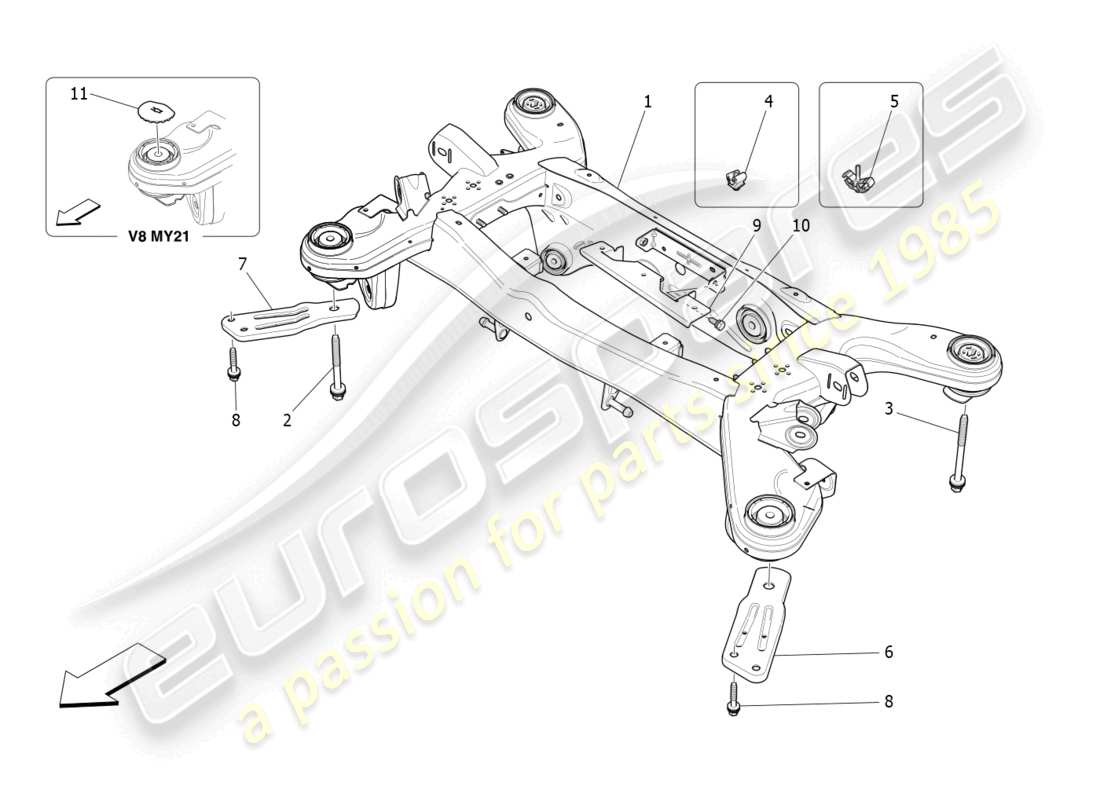 maserati ghibli (2017) rear chassis part diagram
