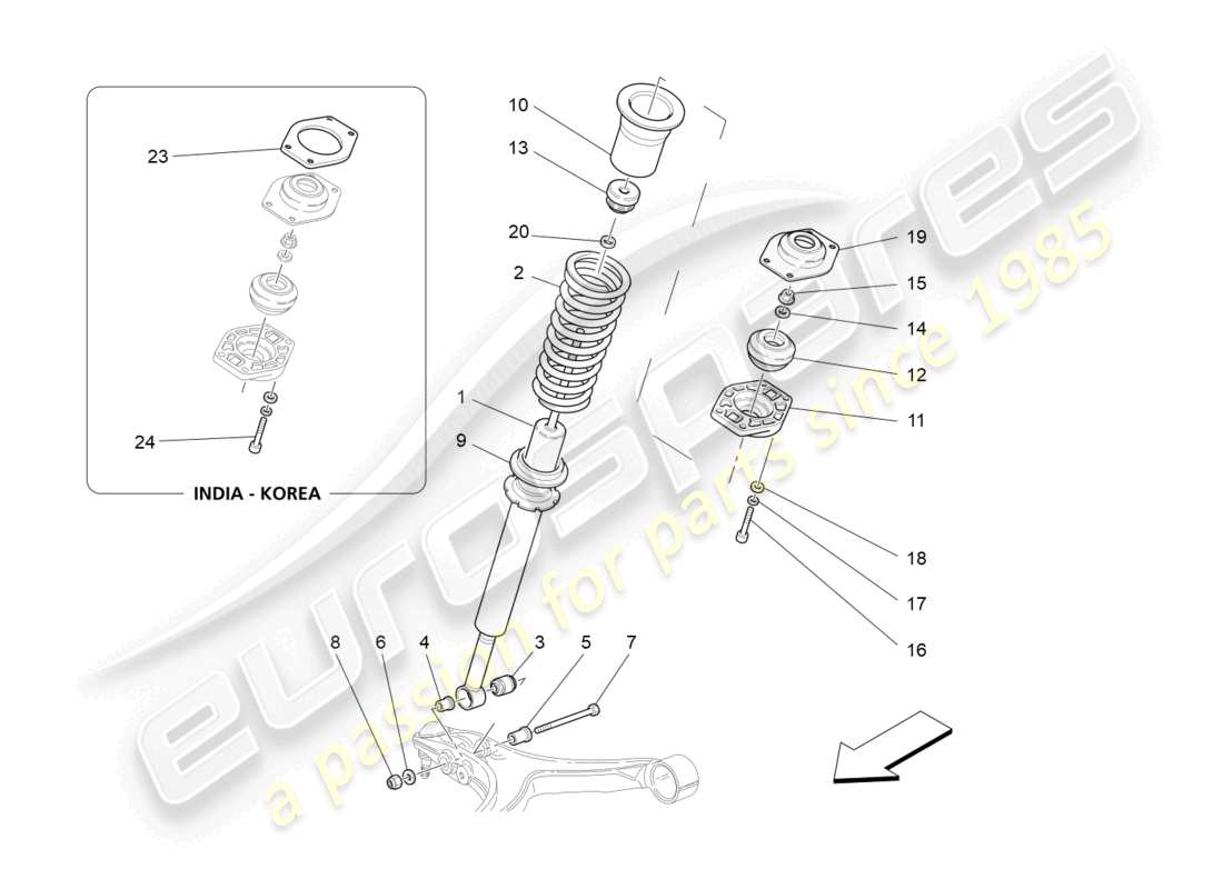 maserati granturismo mc stradale (2013) front shock absorber devices part diagram