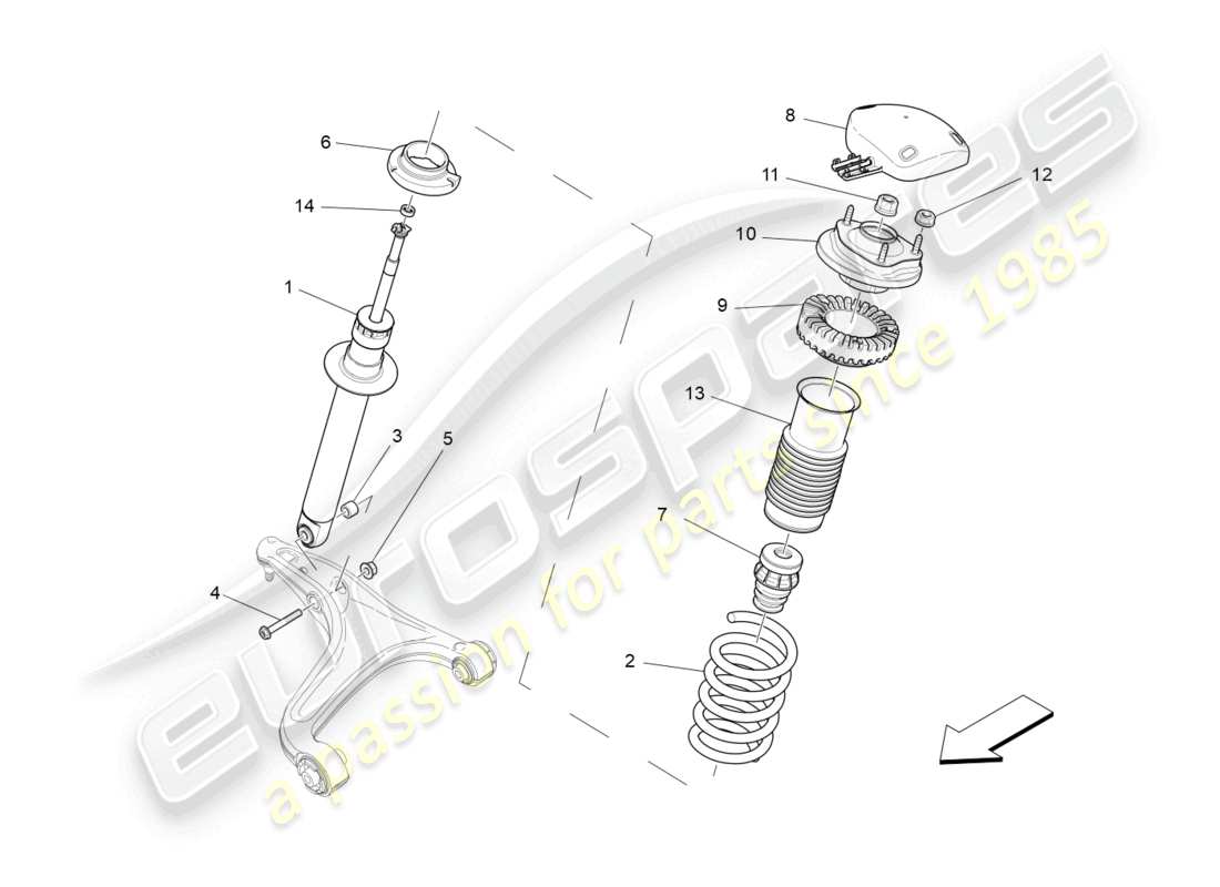 maserati ghibli fragment (2022) front shock absorber devices part diagram