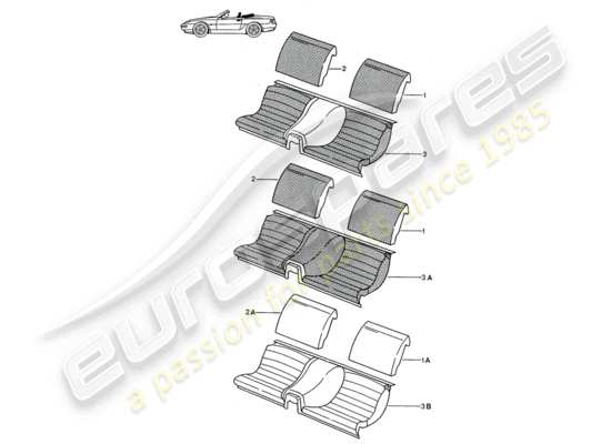 a part diagram from the porsche seat 944/968/911/928 (1987) parts catalogue