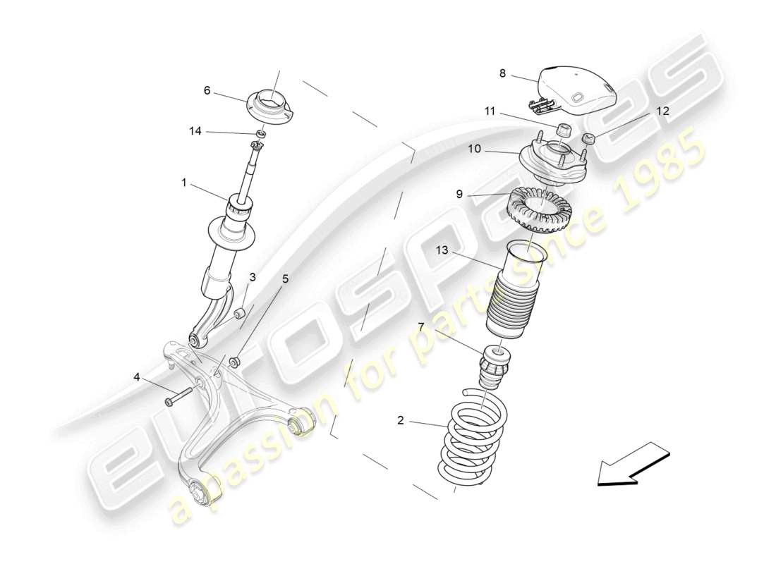 maserati ghibli fragment (2022) front shock absorber devices part diagram