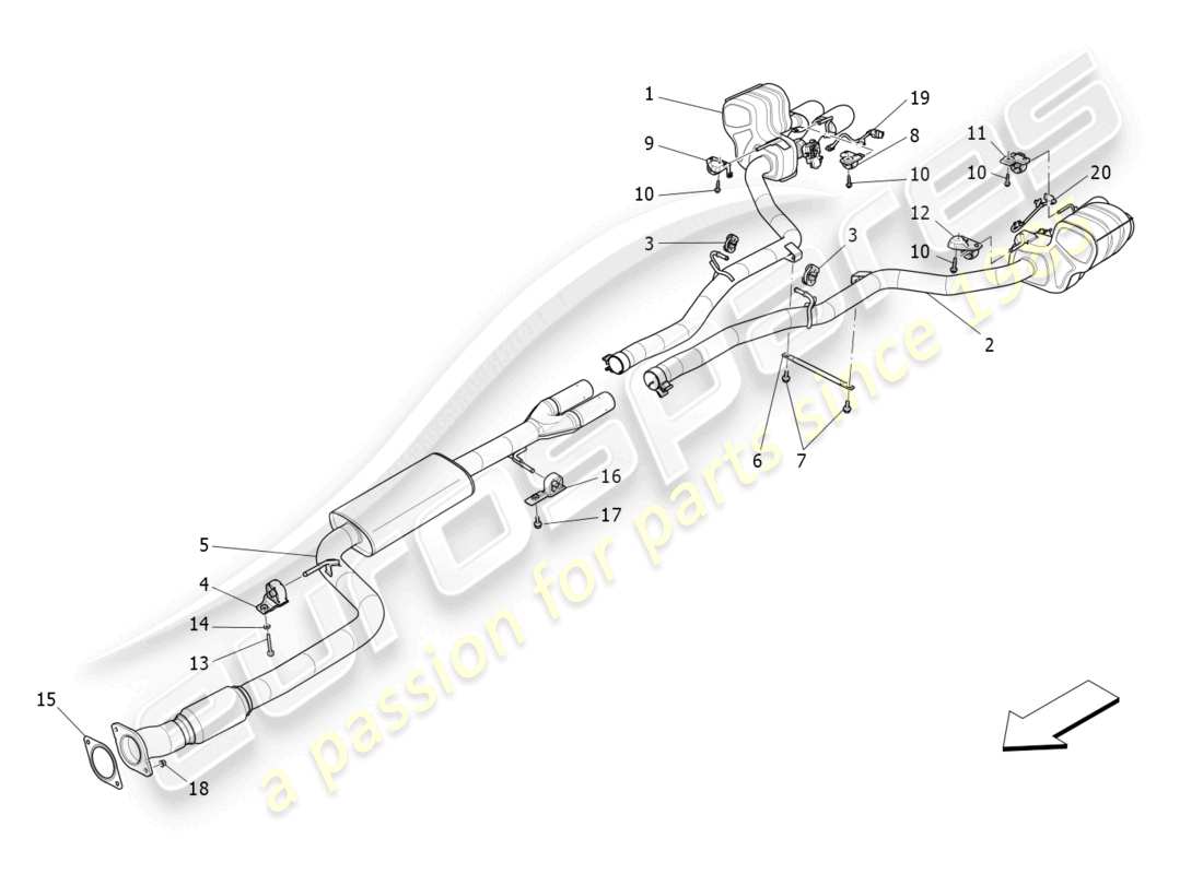 maserati ghibli fragment (2022) silencers part diagram