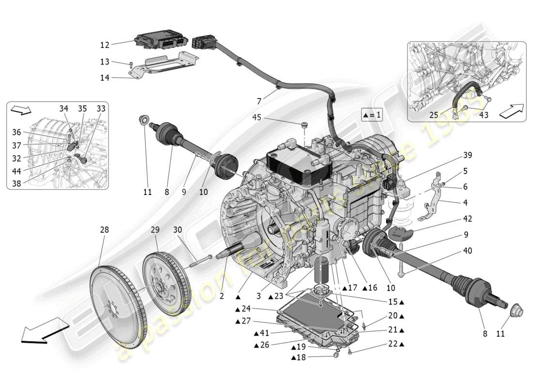 maserati mc20 (2023) gearbox housings part diagram
