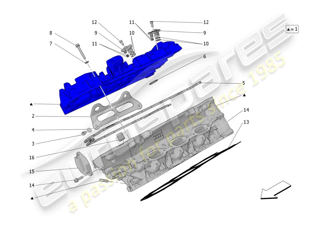 maserati mc20 (2023) rh cylinder head part diagram