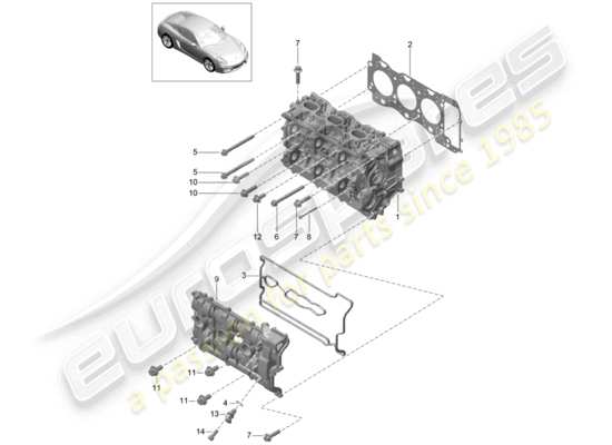 a part diagram from the porsche cayman 981 (2015) parts catalogue