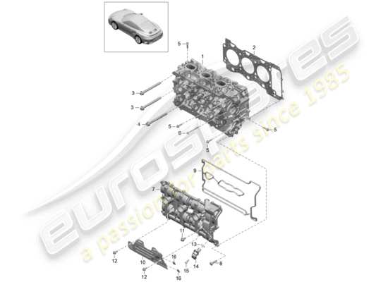 a part diagram from the porsche 991 turbo (2020) parts catalogue