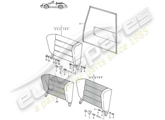 a part diagram from the porsche seat 944/968/911/928 (1994) parts catalogue