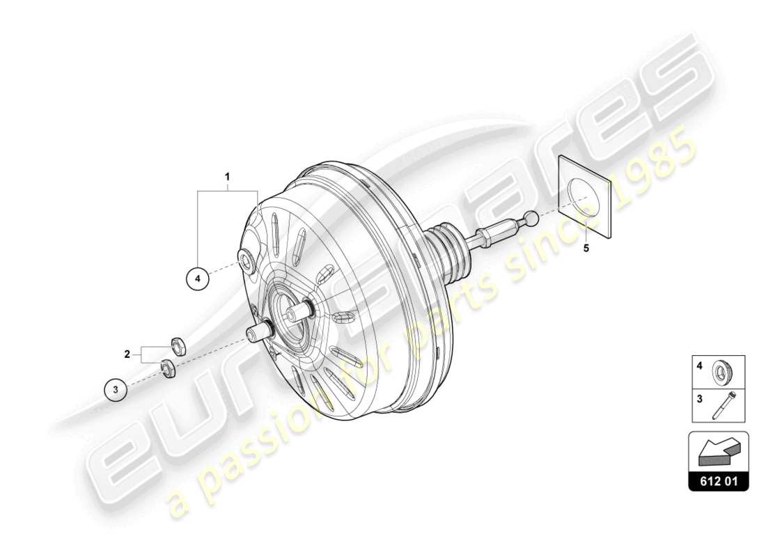 lamborghini urus (2021) brake servo part diagram