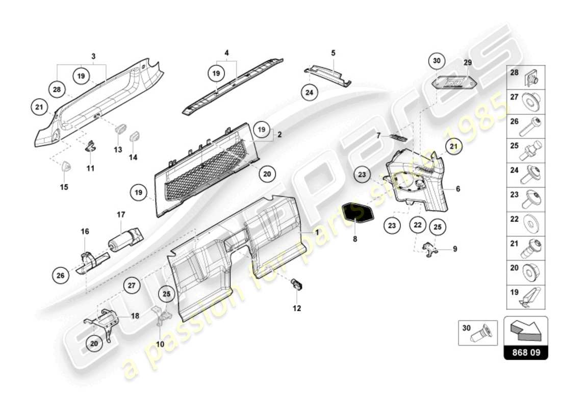 lamborghini sto (2024) rear compartment area part diagram
