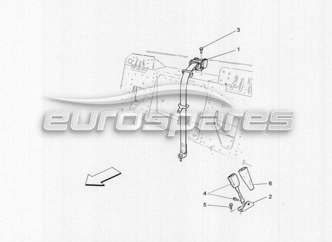maserati grancabrio mc centenario rear seatbelts part diagram