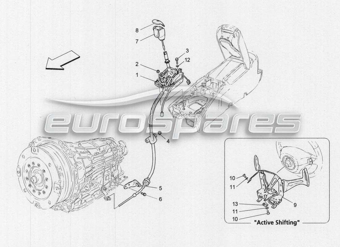 maserati grancabrio mc centenario driver controls for automatic gearbox part diagram