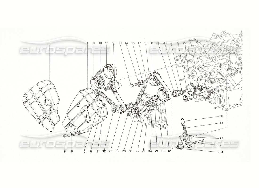 ferrari 308 gt4 dino (1976) timing system - controls part diagram