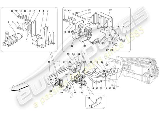 a part diagram from the ferrari 599 sa aperta (rhd) parts catalogue