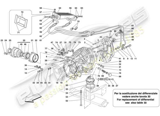 a part diagram from the ferrari 599 gto (rhd) parts catalogue