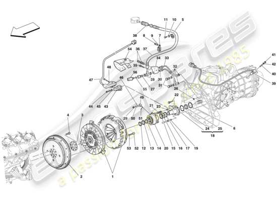 a part diagram from the ferrari f430 spider (rhd) parts catalogue