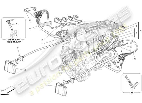 a part diagram from the ferrari f430 spider (usa) parts catalogue