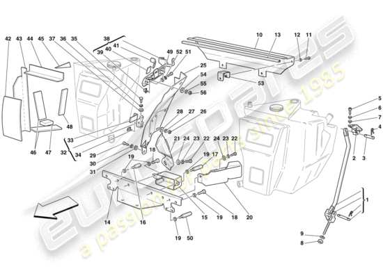 a part diagram from the ferrari f430 scuderia (usa) parts catalogue
