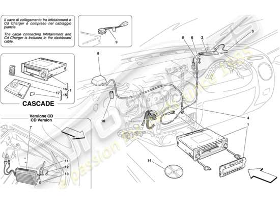 a part diagram from the ferrari f430 coupe (rhd) parts catalogue