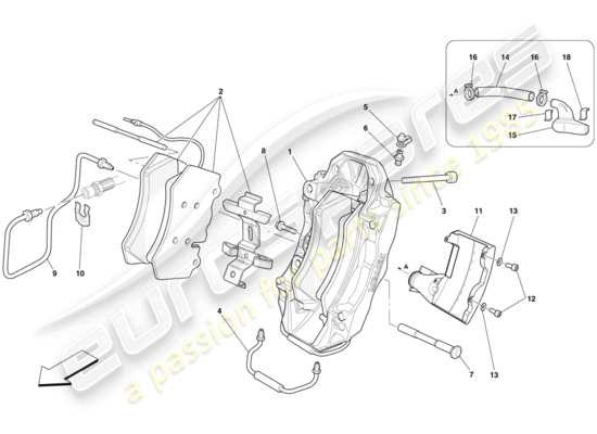 a part diagram from the ferrari 599 gto (usa) parts catalogue