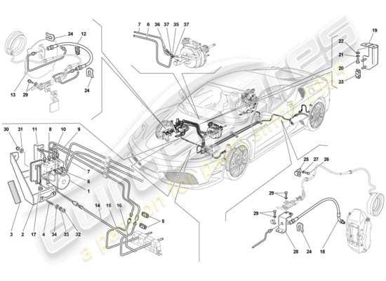 a part diagram from the ferrari f430 scuderia spider 16m (rhd) parts catalogue