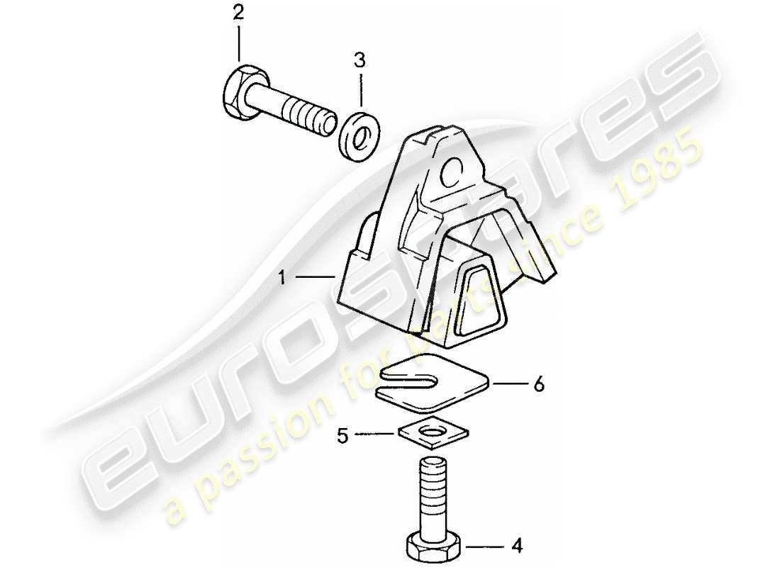 porsche 928 (1988) manual gearbox - transmission suspension part diagram
