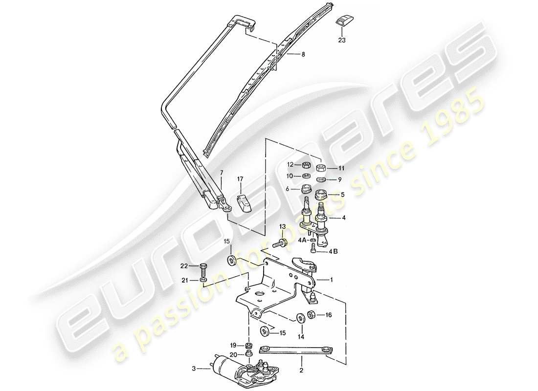 porsche 928 (1991) rear window wiper part diagram