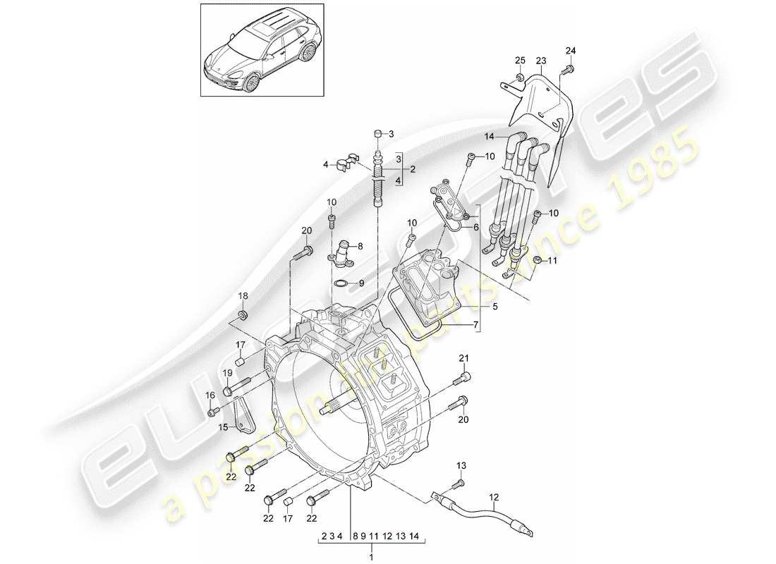 porsche cayenne e2 (2018) traction motor for elec. drive part diagram
