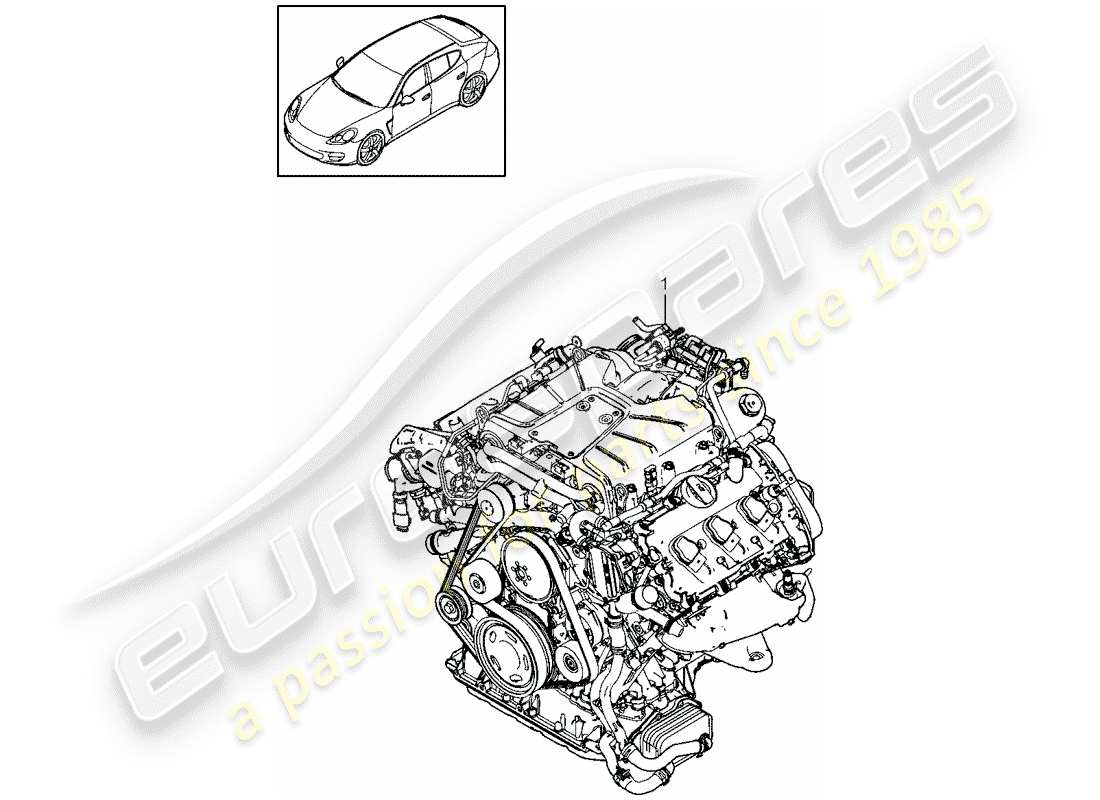 porsche panamera 970 (2010) replacement engine part diagram