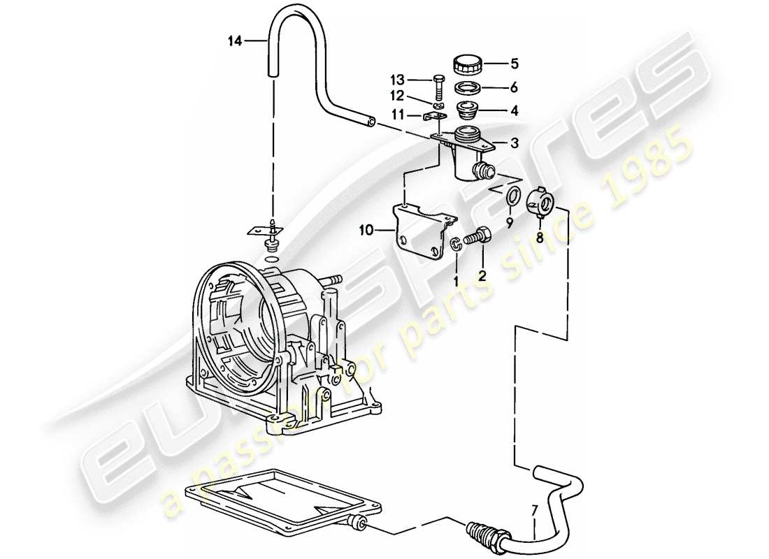 porsche 924s (1988) oil inlet - automatic transmission part diagram