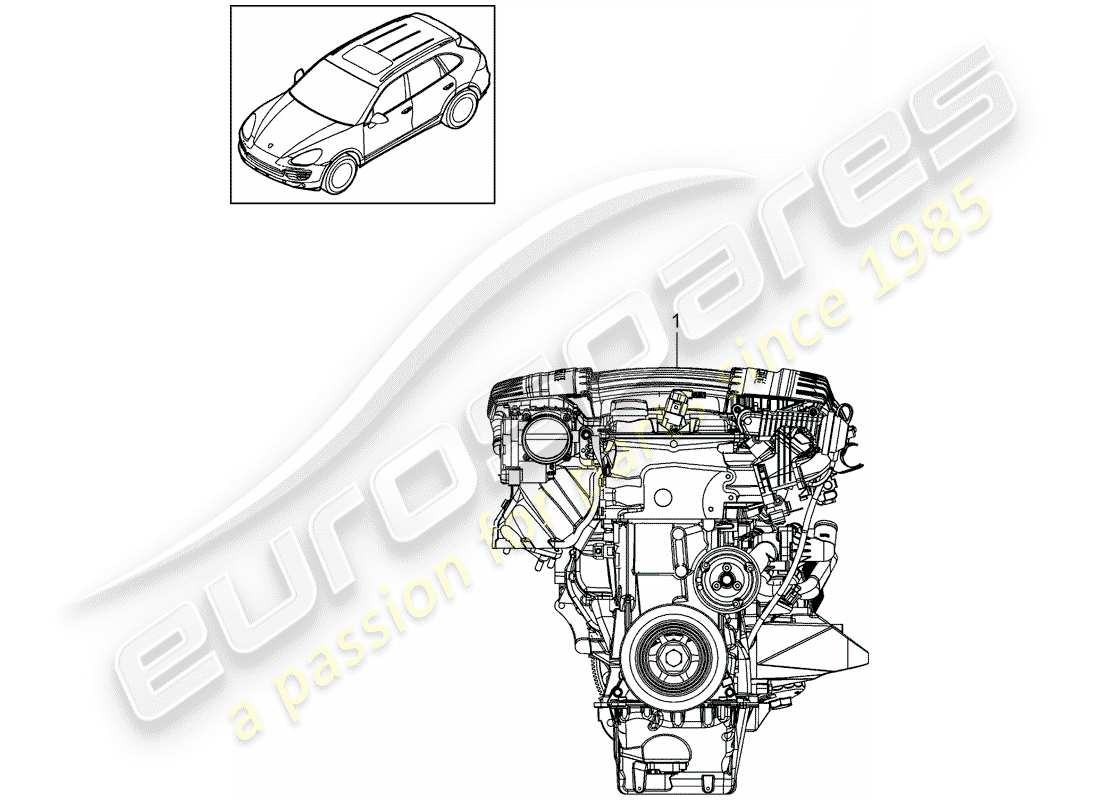 porsche cayenne e2 (2011) replacement engine part diagram