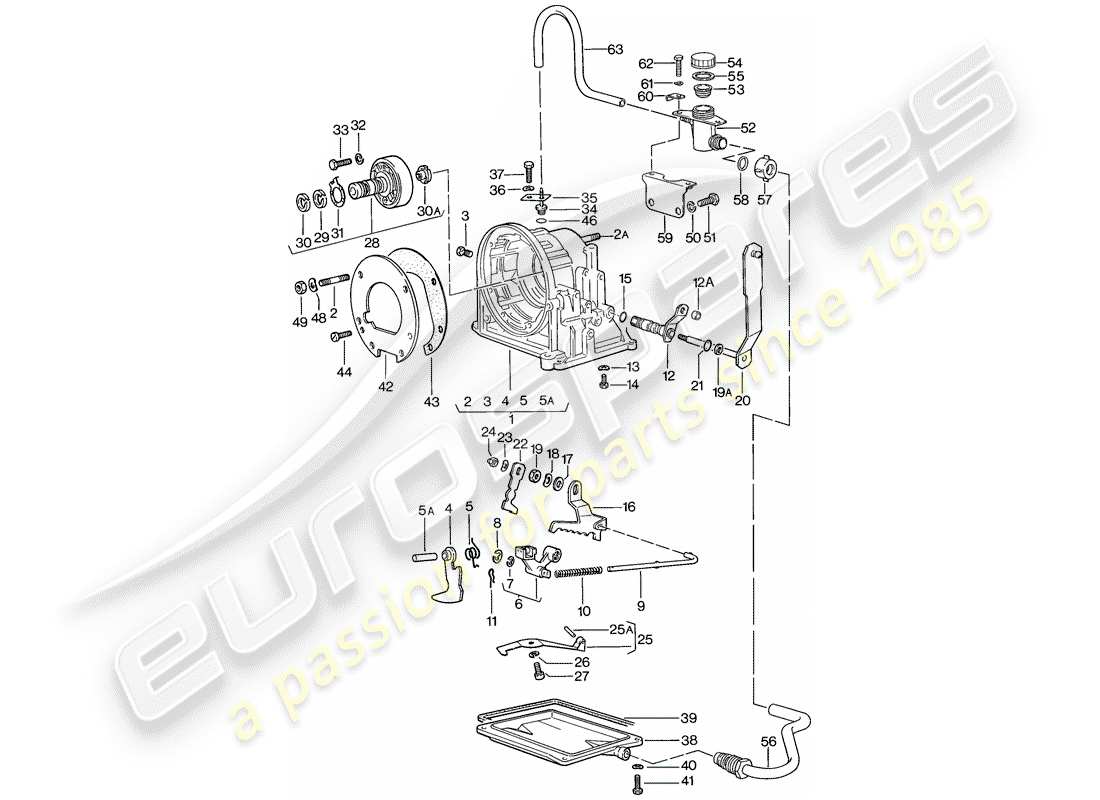 porsche 924 (1978) transmission case - automatic transmission part diagram